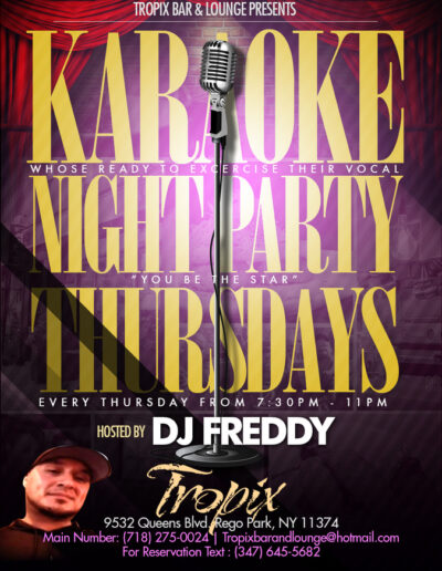 Every Thursday Karaoke Night Party At Tropix